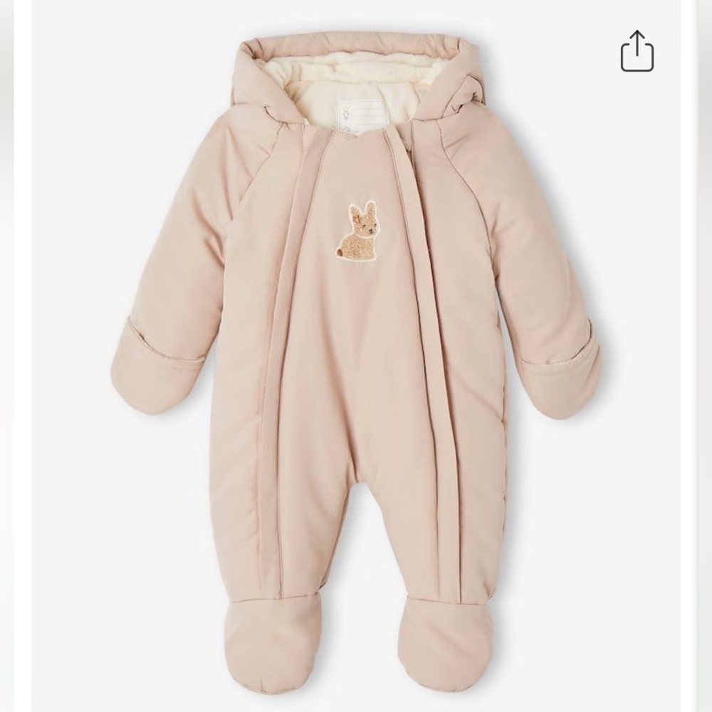 Cozy Cream Baby Plush Snowsuit